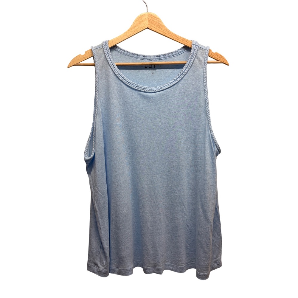 Loft Linen Modal Tank Top Coastal Cottagecore Casual Relaxed Breathable Blue XL